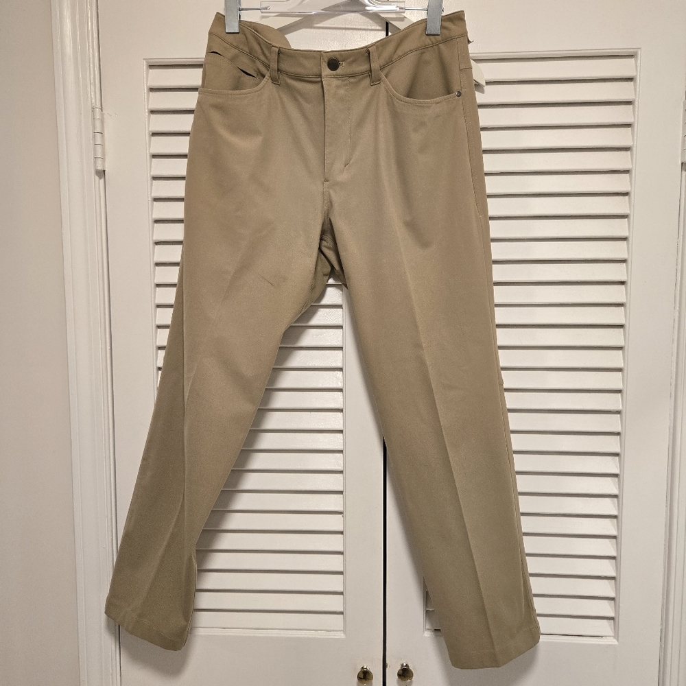Tan Chino Pants with Straight-Leg Fit